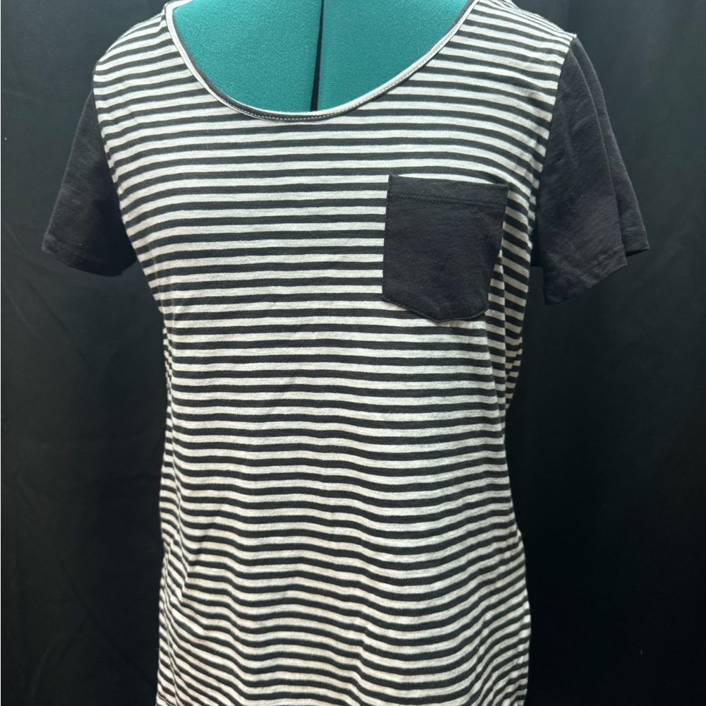 BONGO Black and White Striped Tee
